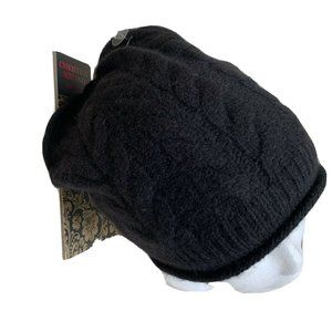 Christian Siriano black 100% cashmere hat